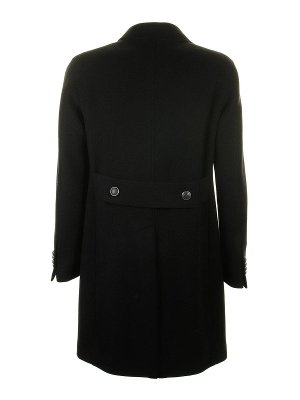 TAGLIATORE: short coats online - Black Double-Breasted Coat