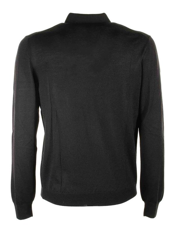 TAGLIATORE: boat necks online - Black Polo Shirt