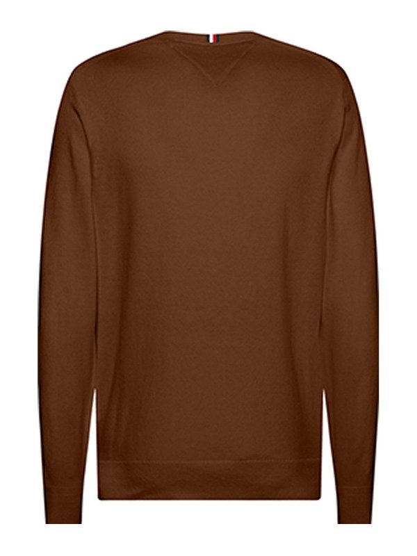 TOMMY HILFIGER: crew necks online - Brown Crew Neck Sweater