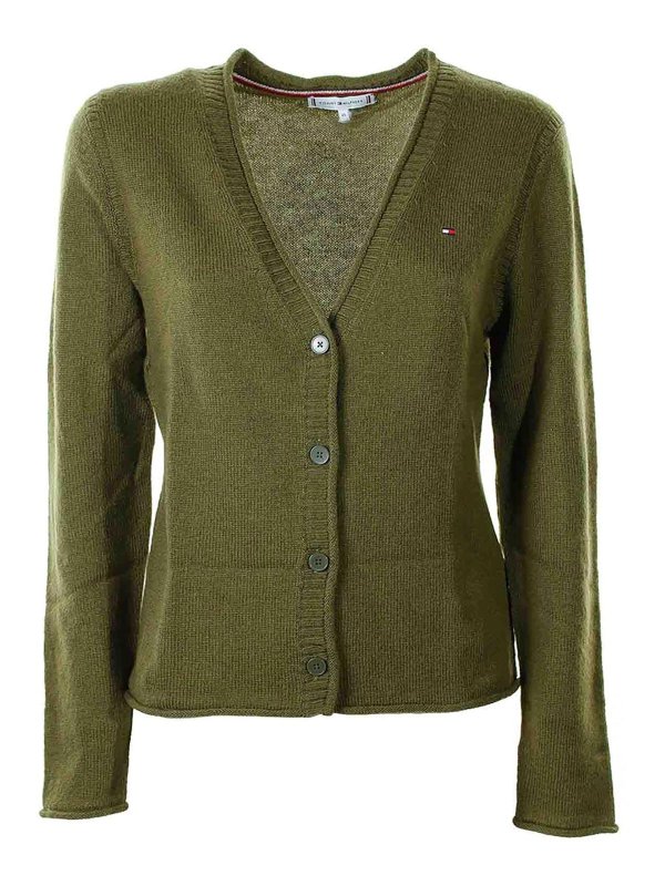 TOMMY HILFIGER: v necks - Wool Cardigan