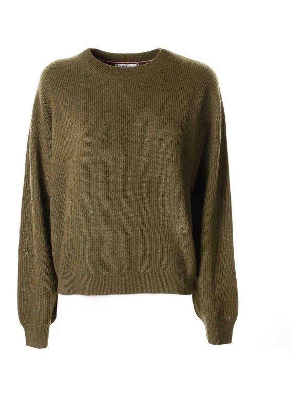 TOMMY HILFIGER: Pull col rond - Pull Col Rond - Vert