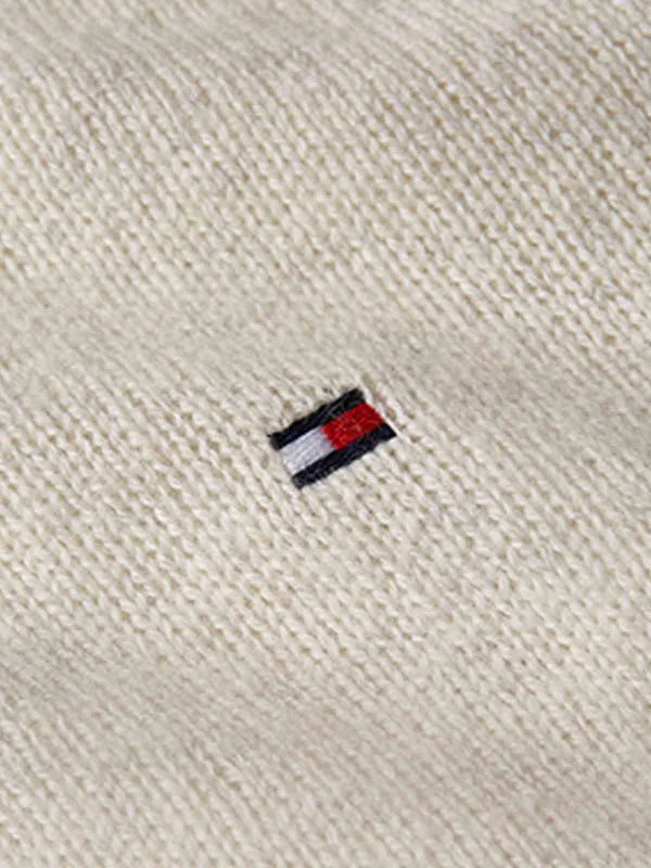 The Best Shops TOMMY HILFIGER: Strickpullover mit Rundhalsausschnitt - Rundhalspullover - Weiß