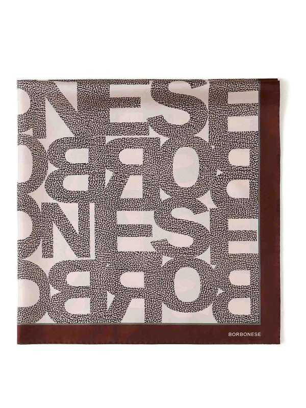 Borbonese: Stole & Scialli - Foulard Logato In Seta