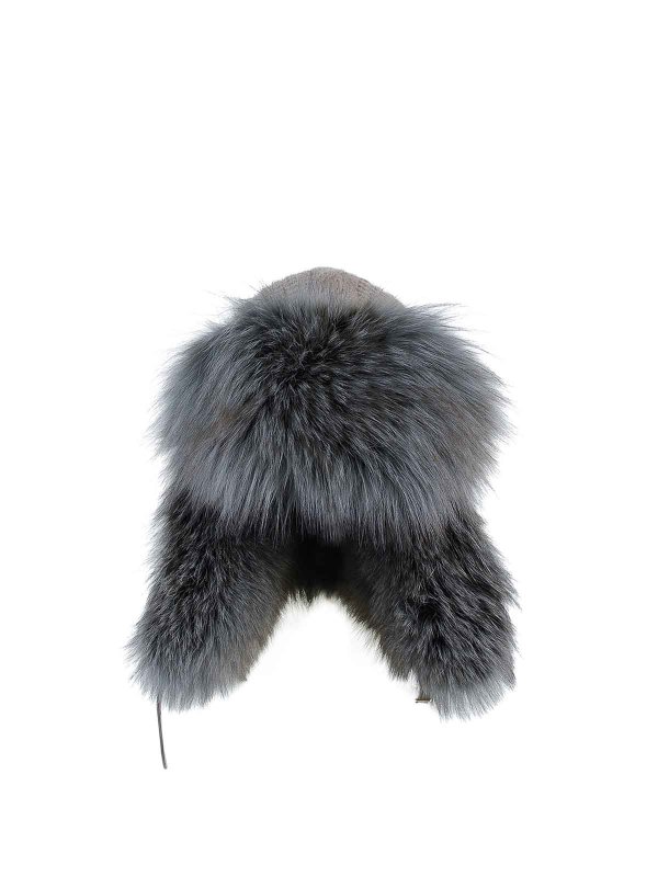 The Best Shops INVERNI: hats & caps - Aviator Hat In Pure Cashmere Cable Work