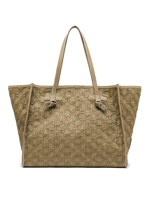 GIANNI CHIARINI: shopper - Borsa Shopping  In Paglia Intrecciata