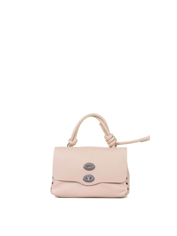 ZANELLATO: cross body bags - Postina Piuma Knot S Pink Leather Bag