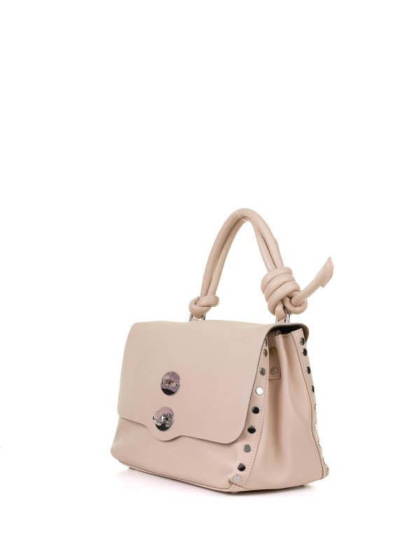 ZANELLATO: cross body bags online - Postina Piuma Knot S Pink Leather Bag