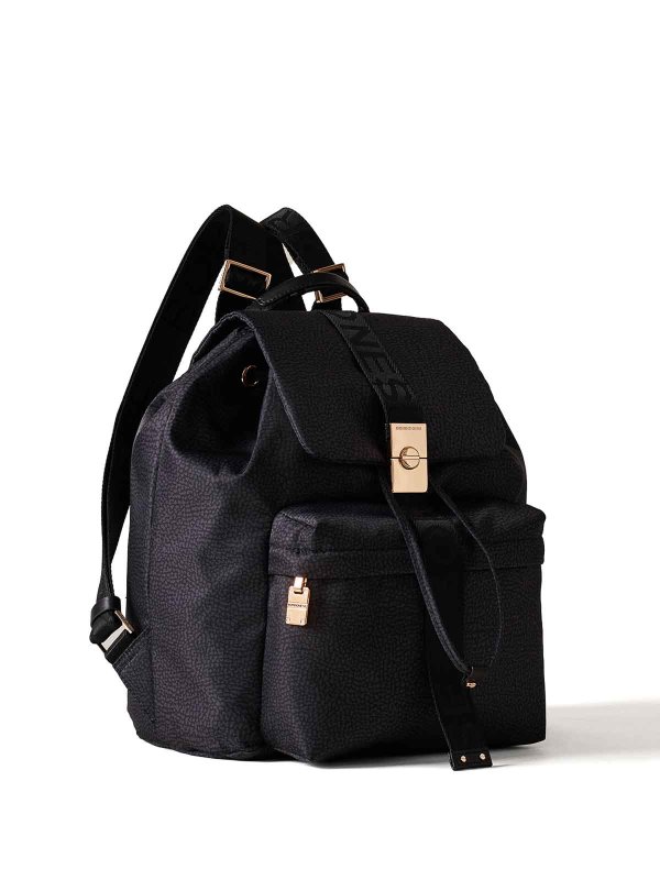 Borbonese: zaini online - Zaino In Tessuto Op Nero Medium