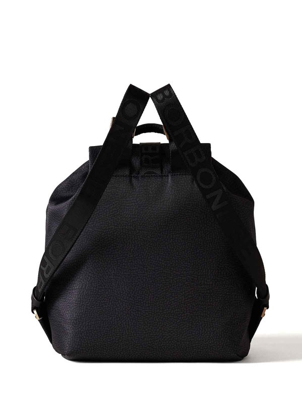 The Best Shops Borbonese: zaini - Zaino In Tessuto Op Nero Medium