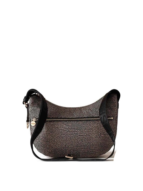 Borbonese: shoulder bags - Luna Hobo Small Shoulder Bag In Op Fabric