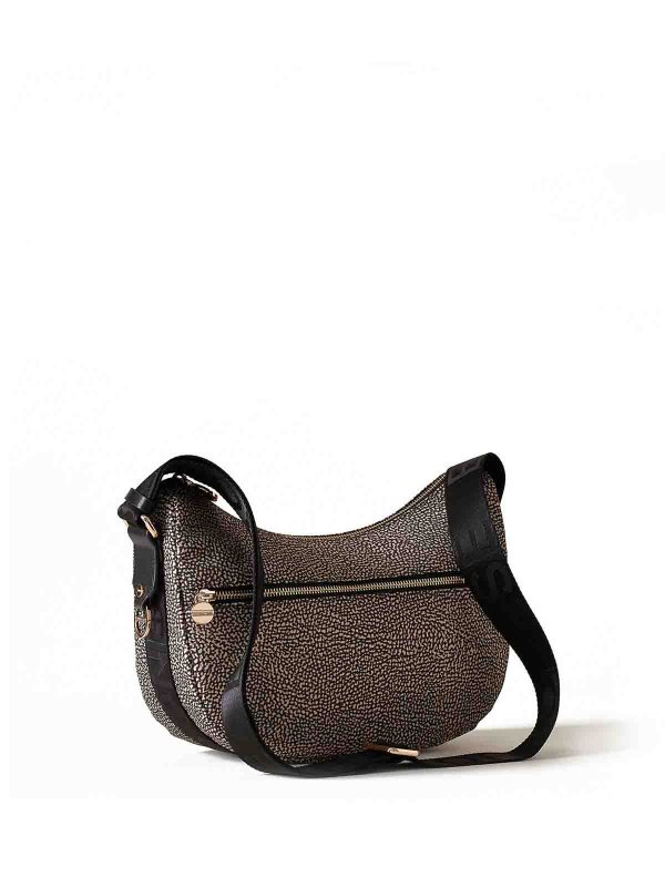 Borbonese: shoulder bags online - Luna Hobo Small Shoulder Bag In Op Fabric