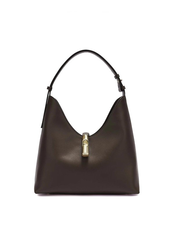 FURLA: totes bags - Shopping Bag Goccia M Choco In Pelle