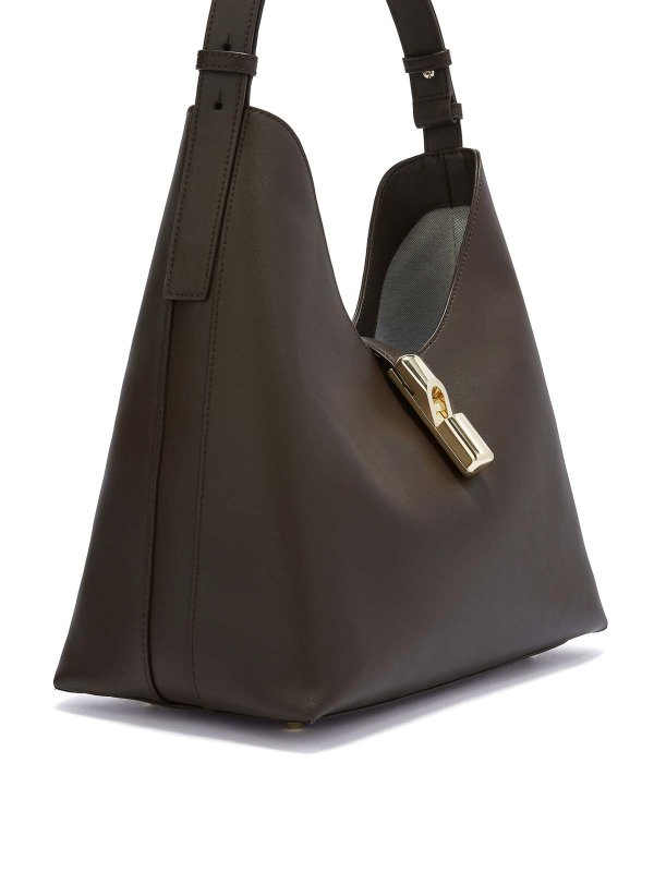 The Best Shops FURLA: totes bags - Shopping Bag Goccia M Choco In Pelle