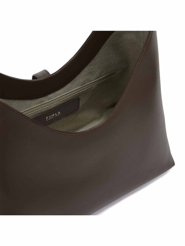 Shopping Bag Goccia M Choco In Pelle shop online: FURLA