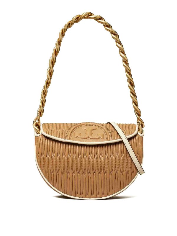 TORY BURCH: cross body bags - Fleming Crescent Moon Mini Bag