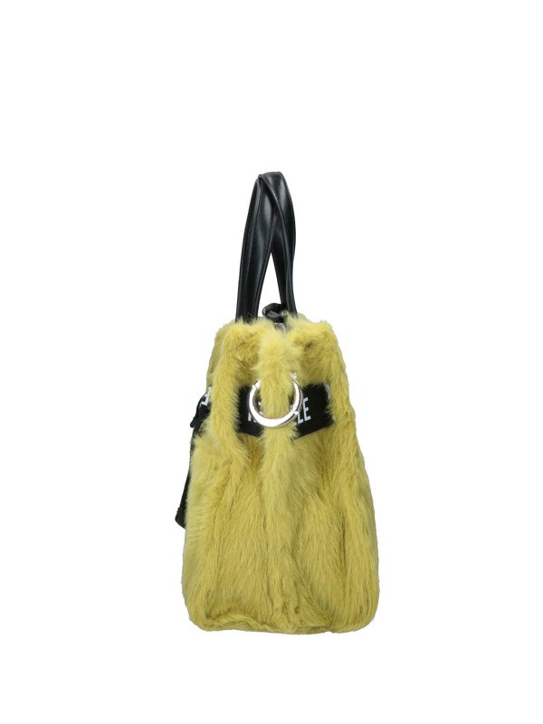 Mini Borsa Argenta Gialla In Eco Pelliccia shop online: REBELLE