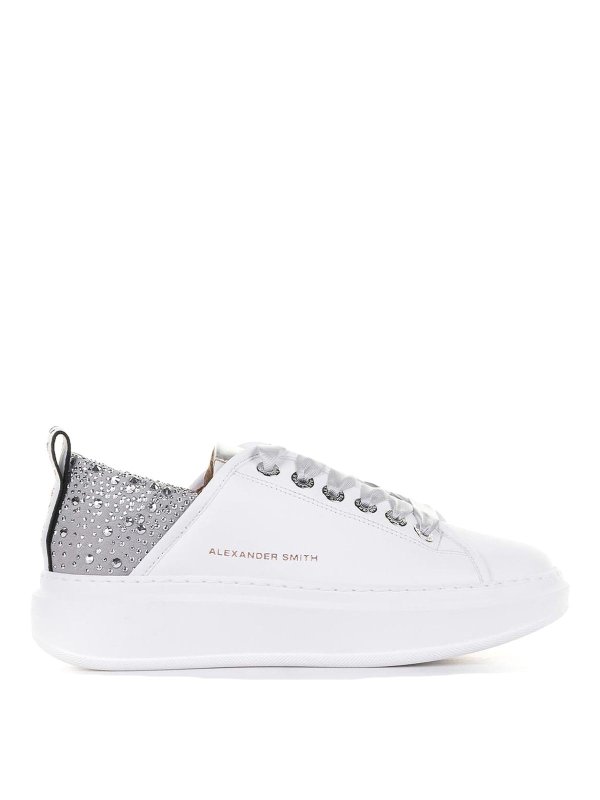ALEXANDER SMITH: trainers - Wembley Sneaker In Leather And Rhinestones