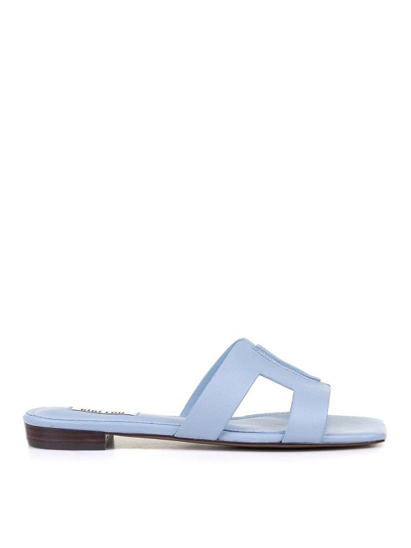BIBI LOU: sandals - Blue Leather Slipper