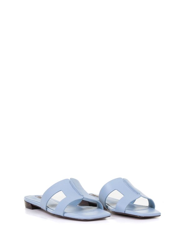 BIBI LOU: sandals online - Blue Leather Slipper