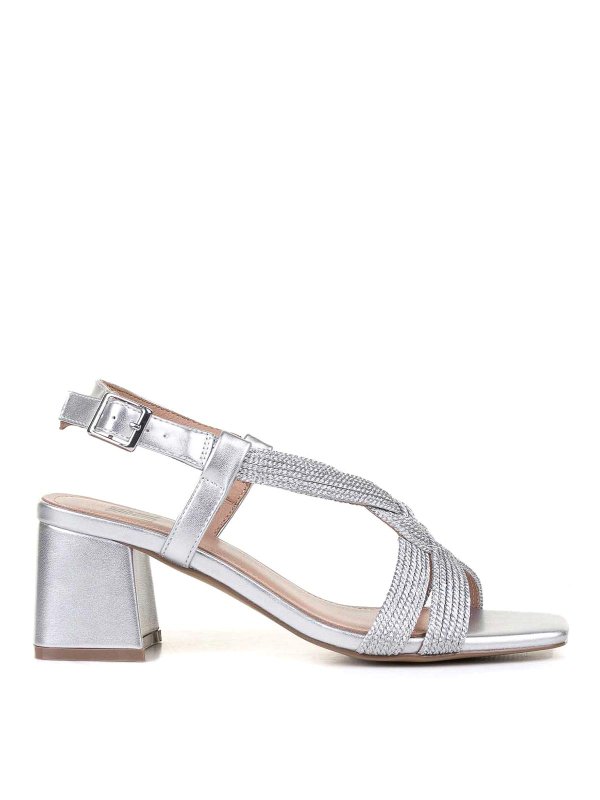 BIBI LOU: sandali - Sandali Argento Intrecciato