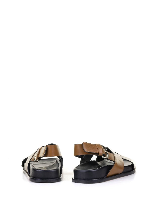 The Best Shops GUGLIELMO ROTTA: sandals - Low hazelnut leather sandal