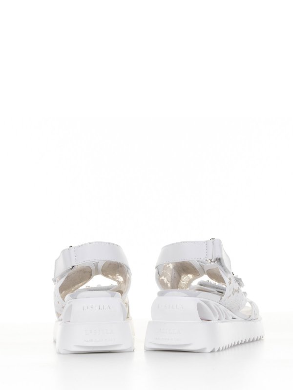 The Best Shops Le Silla: sandals - Sandal in white lace and rhinestones