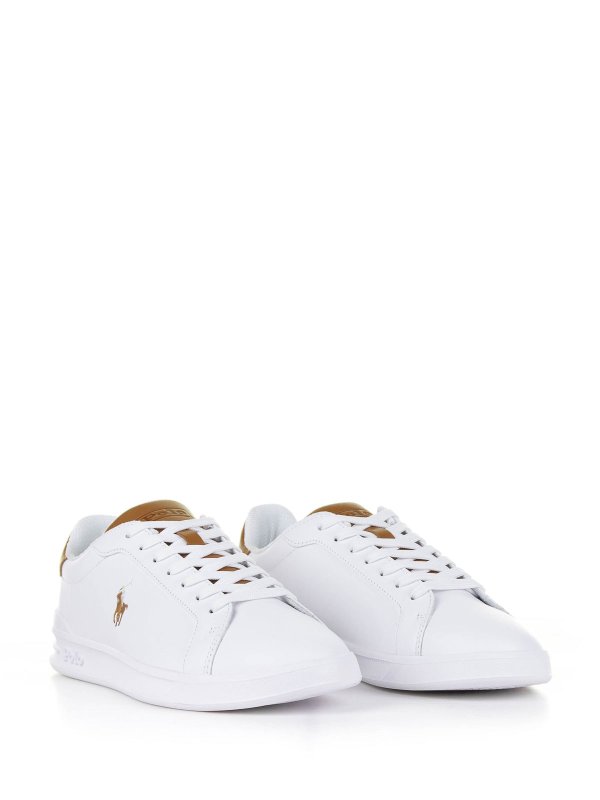 RALPH LAUREN: sneakers online - Sneaker In Pelle Bianco Marrone