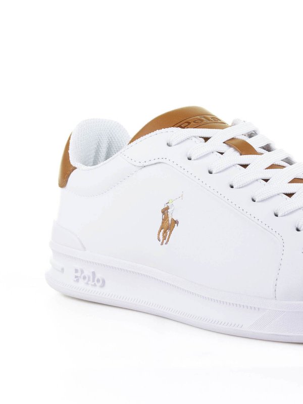 Sneaker In Pelle Bianco Marrone shop online: RALPH LAUREN