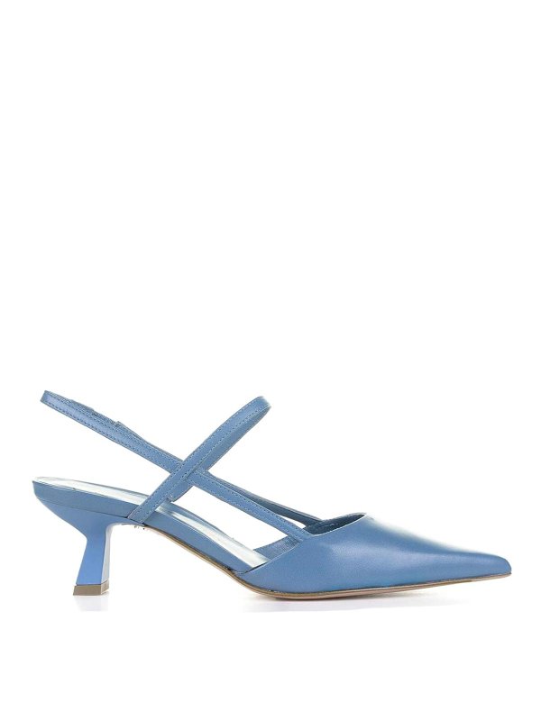 ROBERTO FESTA: court shoes - Chanel Slingback In Light Blue Nappa