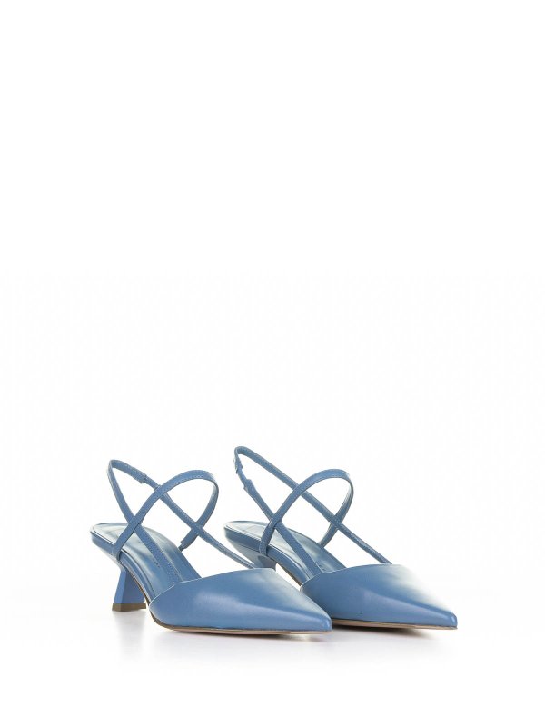ROBERTO FESTA: court shoes online - Chanel Slingback In Light Blue Nappa