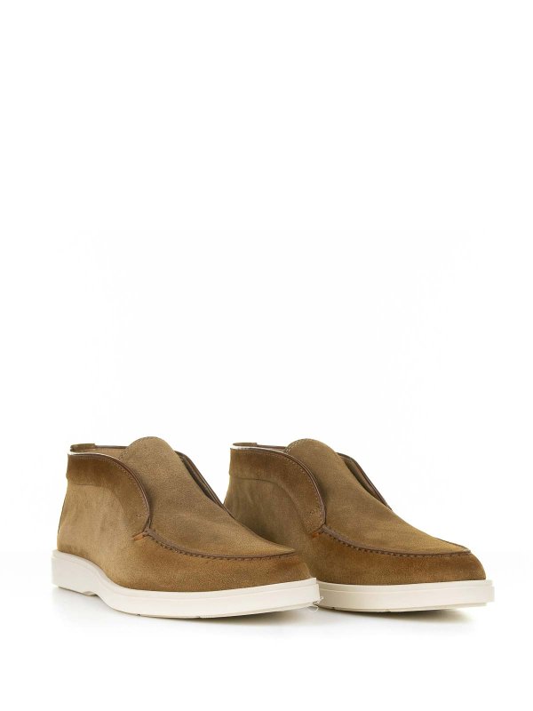 SANTONI: ankle boots online - Ankle boot in brown suede and rubber sole
