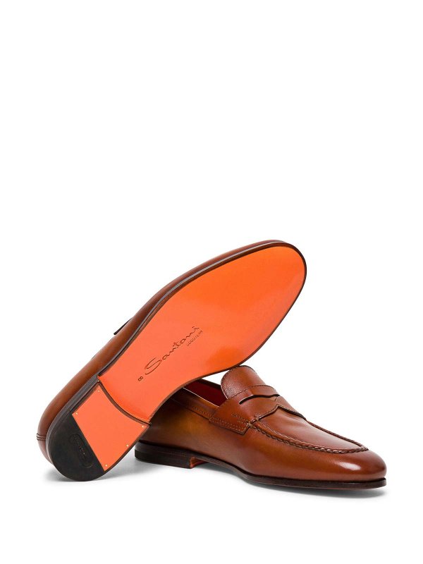 The Best Shops SANTONI: Loafers & Slippers - Brown Leather loafers
