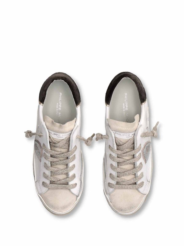 Sneaker Donna Prsx Low Bianco Nero shop online: PHILIPPE MODEL