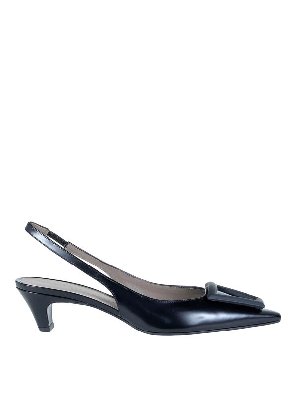 ROBERTO FESTA: court shoes - Black Leather Slingback Pumps