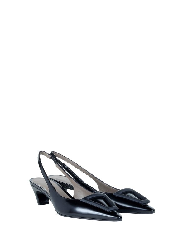 ROBERTO FESTA: court shoes online - Black Leather Slingback Pumps