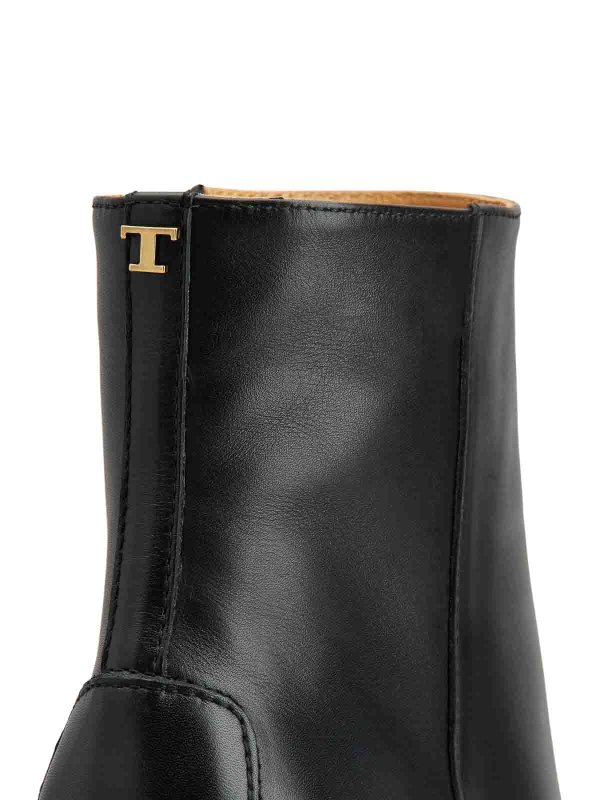 Tods Black Leather Ankle Boot shop online: TOD