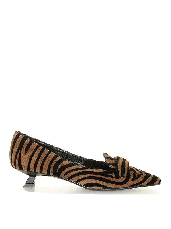 CHANTAL: flat shoes - Animal print zebra suede ballerina