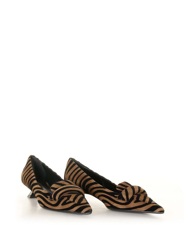 CHANTAL: flat shoes online - Animal print zebra suede ballerina