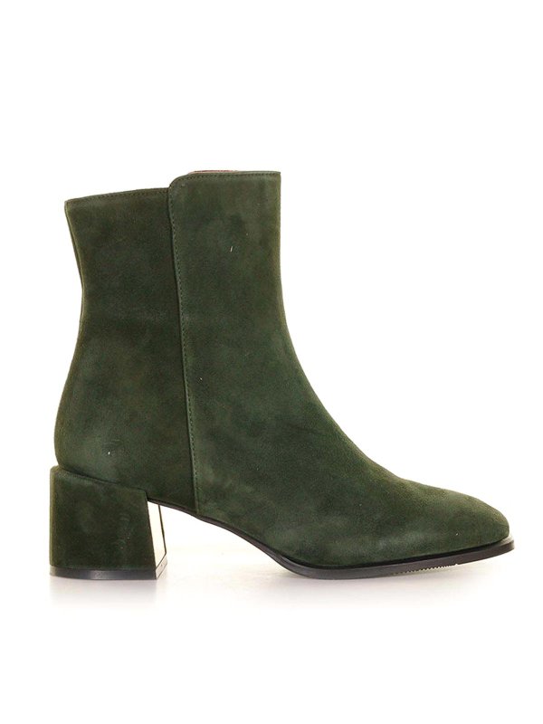 EVALUNA: ankle boots - Green Suede Ankle Boot