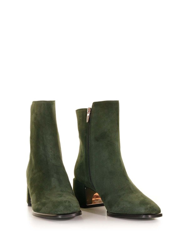 EVALUNA: ankle boots online - Green Suede Ankle Boot