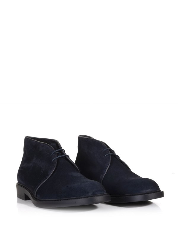 The Best Shops FRATELLI ROSSETTI: boots - Navy Blue Suede Ankle Boots