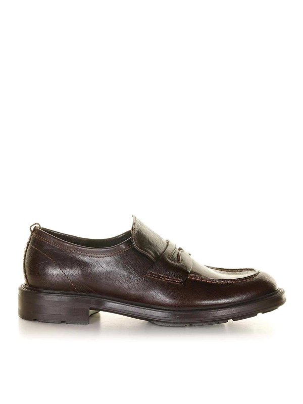 HUNDRED100: Loafers & Slippers - Dark Brown Leather loafers