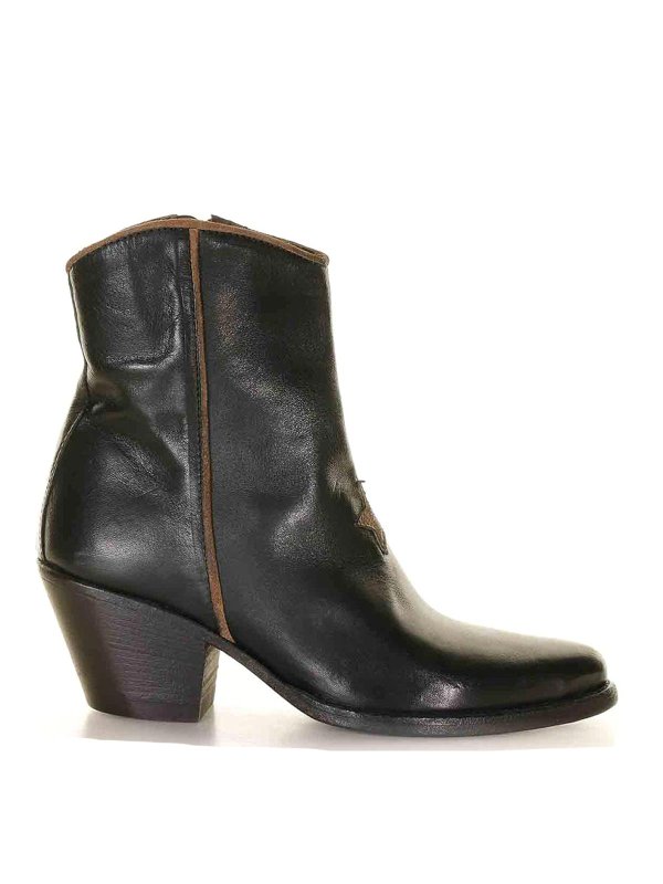 KEEP: ankle boots - Black Leather Texan Ankle Boot