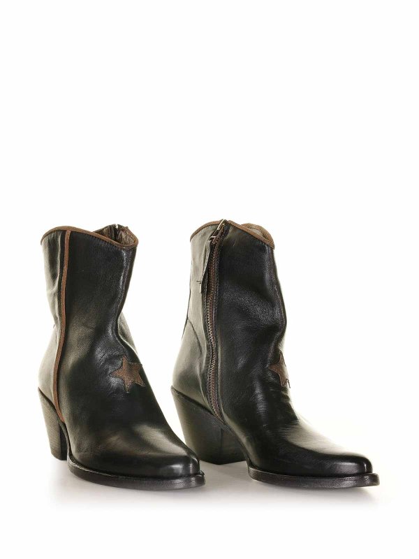 KEEP: ankle boots online - Black Leather Texan Ankle Boot