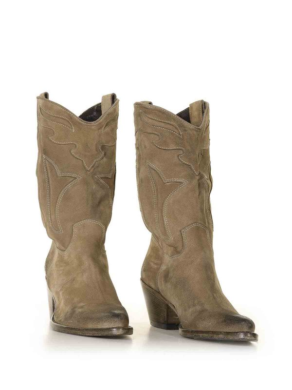 KEEP: boots online - Beige Suede High Texan Boot