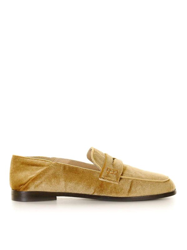 MALIPARMI: Loafers & Slippers - Mocassino In Velluto Gold