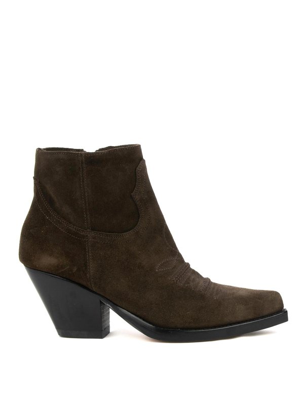 SONORA: ankle boots - Brown Texan ankle boot in suede