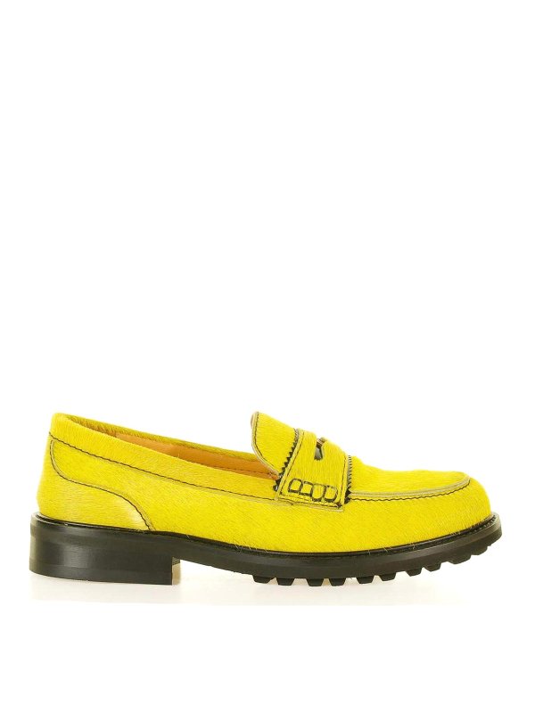VIOLA RICCI: Loafers & Slippers - Yellow Pony loafers