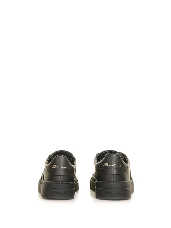 The Best Shops SANTONI: trainers - Double Buckle Leather Sneaker