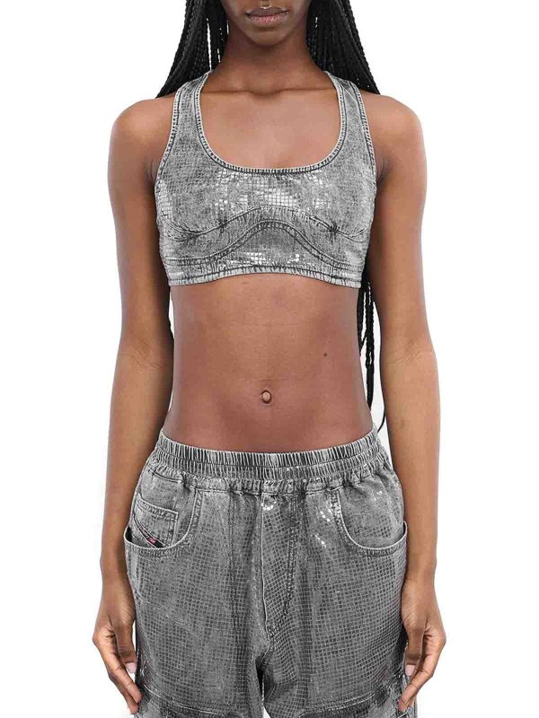 DIESEL: Tops y camisetas sin mangas online - Top - Gris